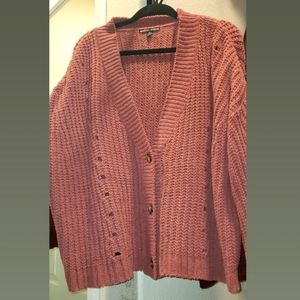 Plus size button up sweater